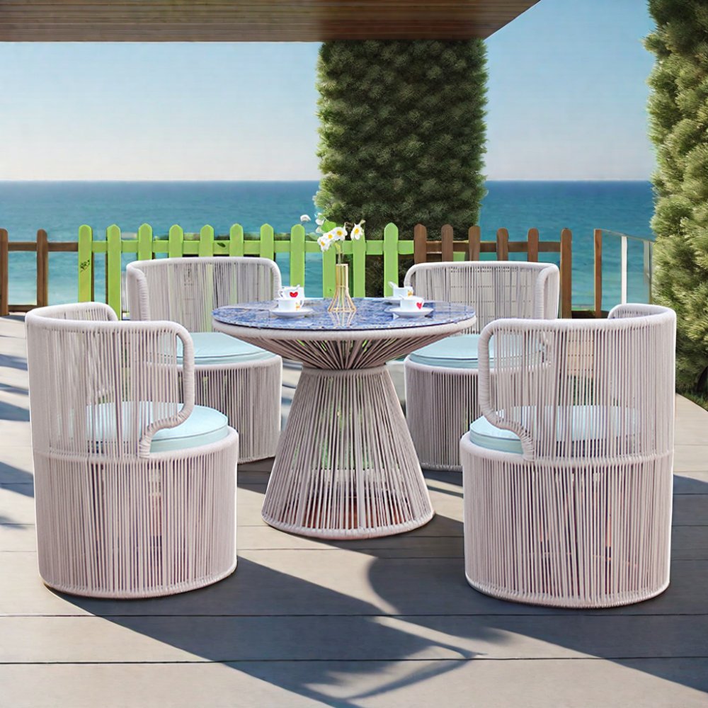 Manufacturer Wholesale Dining Table Patio Furniture Lounge Rattan Garden Table And Chairs Set
