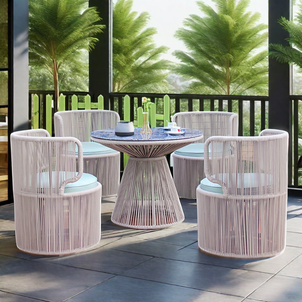 Manufacturer Wholesale Dining Table Patio Furniture Lounge Rattan Garden Table And Chairs Set