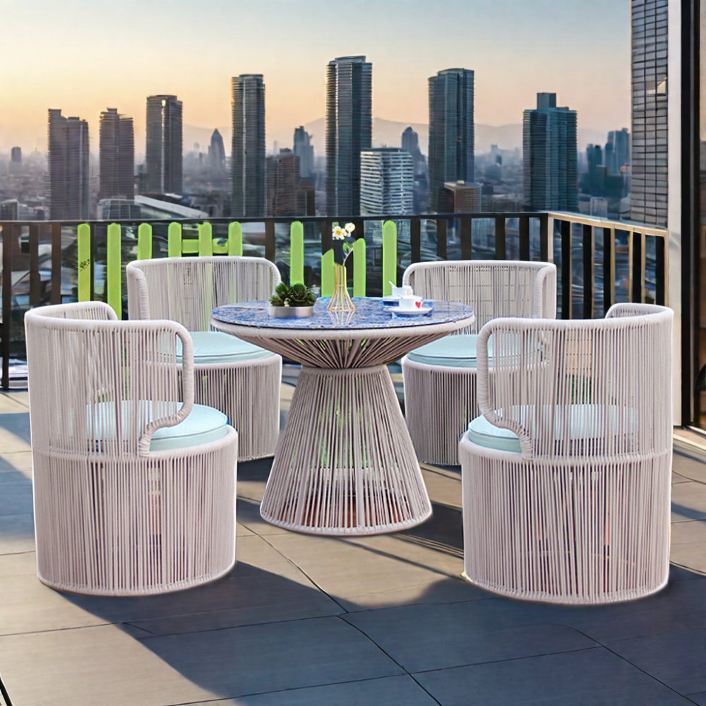 Manufacturer Wholesale Dining Table Patio Furniture Lounge Rattan Garden Table And Chairs Set