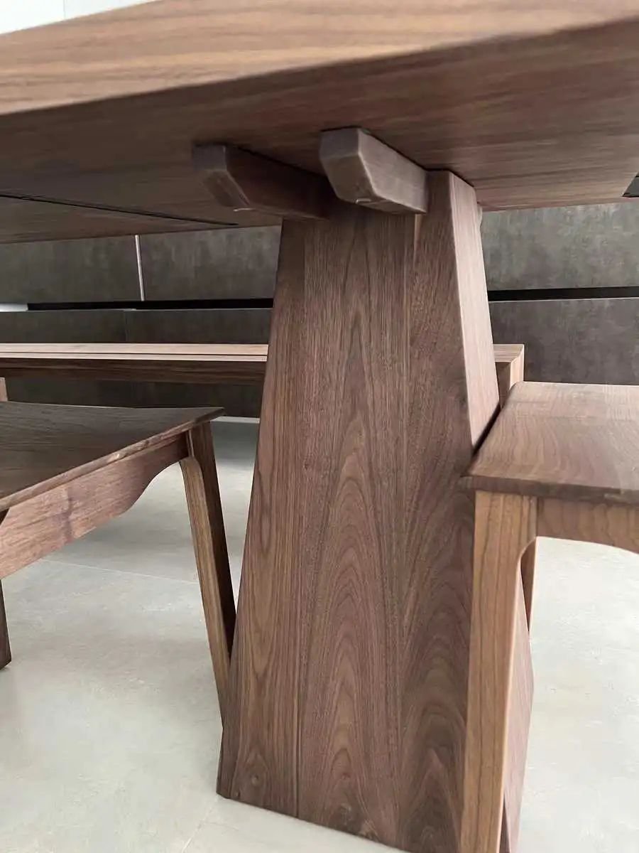 Rural light luxury minimalist dining table Creative desk Long desk Working reception desk recycled pine