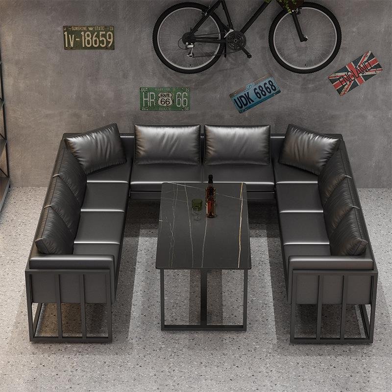 Four-person bar table and chair booth sofa pub cafe restaurant dining table and chair combination