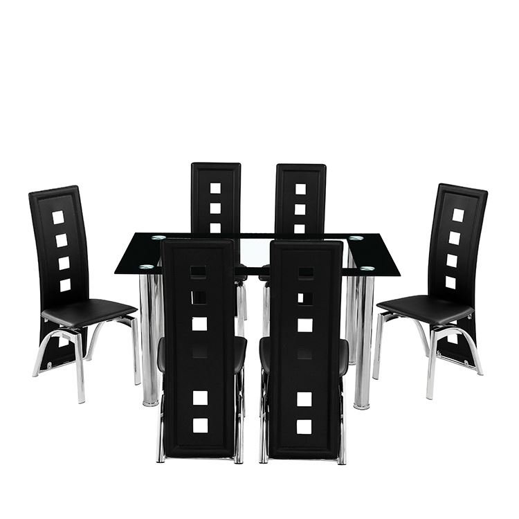 New Contemporary Style Unique Transparent Design Coffee Desk Living Room Black Dining Glass Tables