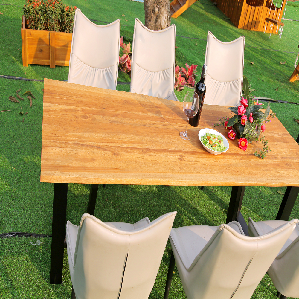 Flat edge thick timber slabs table top butcher block countertop modern wooden dining table wood Acacia finger joint board