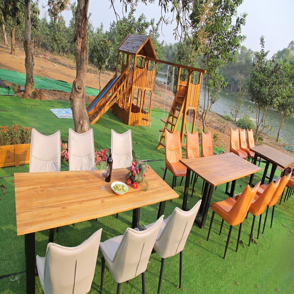 Flat edge thick timber slabs table top butcher block countertop modern wooden dining table wood Acacia finger joint board