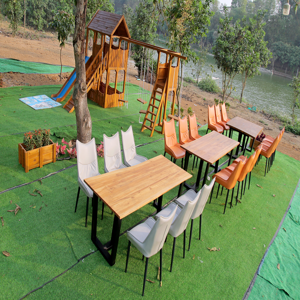 Flat edge thick timber slabs table top butcher block countertop modern wooden dining table wood Acacia finger joint board