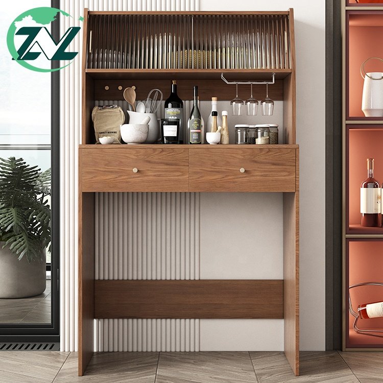 Nordic Foldable Dining Table Space-Saving and Mobile Design for Small Apartments Drawer Storage Sideboard Set 2131