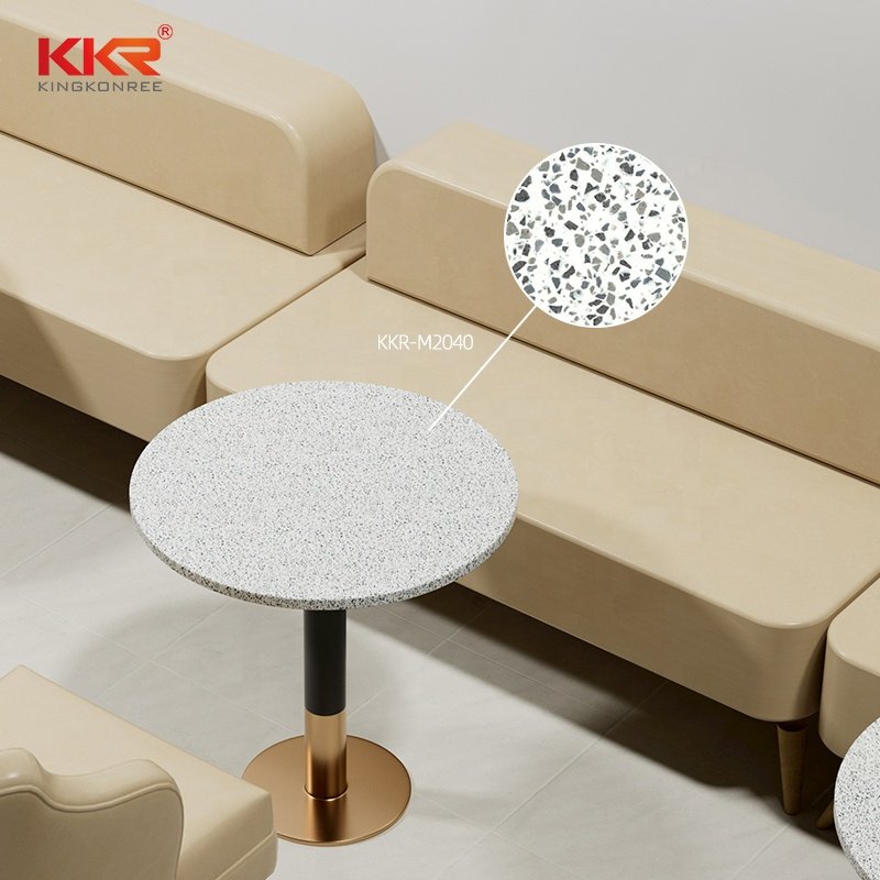 KKR Unique Design Luxury White Marble Natural Solid Surface Stone Fast Food Coffee Kitchen Table
