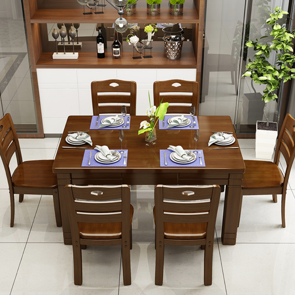 European solid wood dining table with chairs combination bjflamingo Solid Wood Dining Table and Chair Set