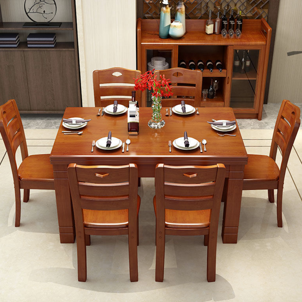European solid wood dining table with chairs combination bjflamingo Solid Wood Dining Table and Chair Set