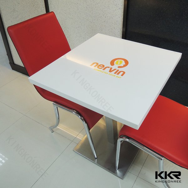 narrow long 2m artificial marble stone dining table top for restaurant