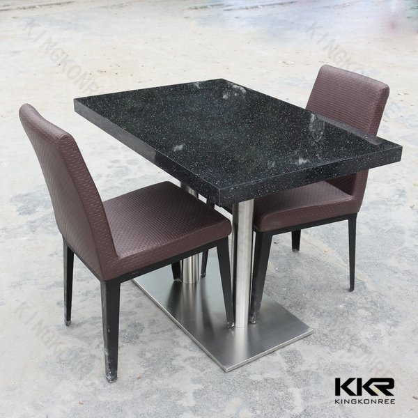 narrow long 2m artificial marble stone dining table top for restaurant