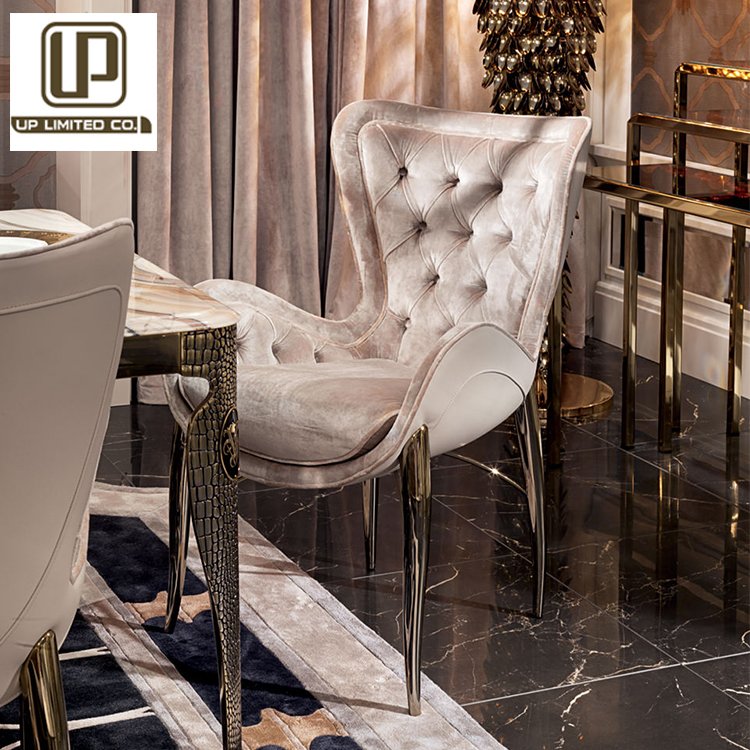Italian Antique Dinner Set Full Villa Furniture Design Branded Luxury Metal Dining Table Set With Chairs