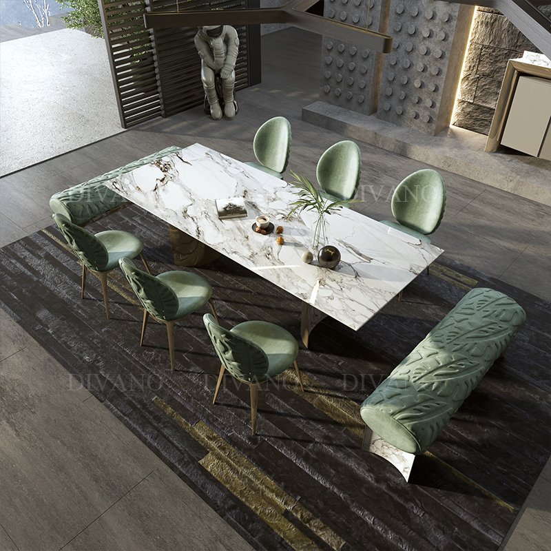 Home Furniture Modern Dining Table Luxury Marble Italian Luxury Dining Table Set