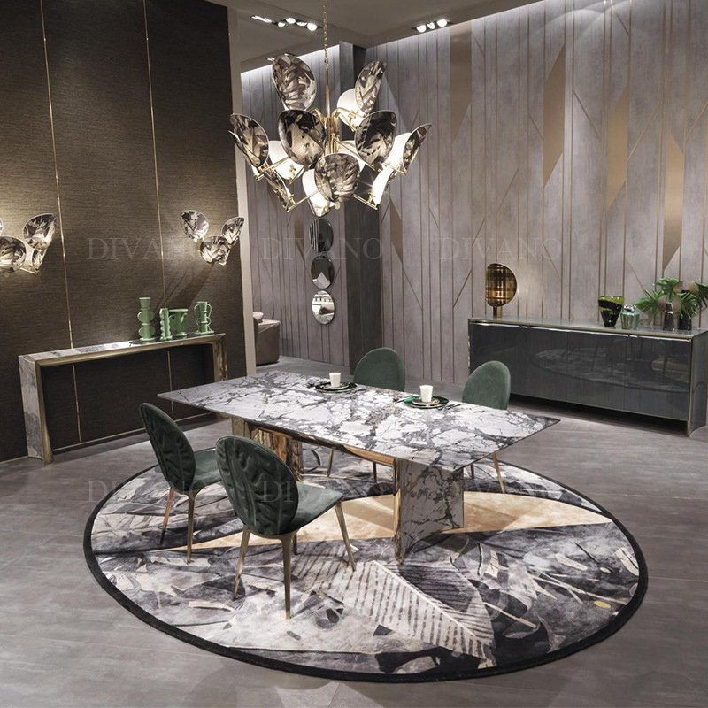 Home Furniture Modern Dining Table Luxury Marble Italian Luxury Dining Table Set
