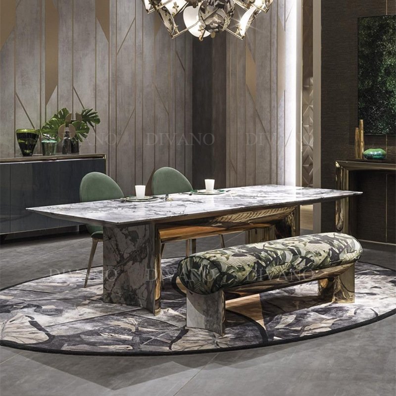 Home Furniture Modern Dining Table Luxury Marble Italian Luxury Dining Table Set