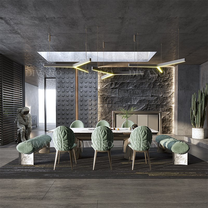 Home Furniture Modern Dining Table Luxury Marble Italian Luxury Dining Table Set