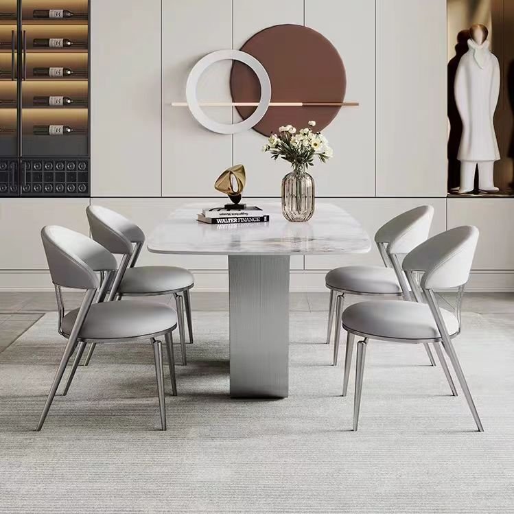 Nordic Style Dining Table Household Rectangular Italian Minimalist Unique Shape Design Modern Luxury Dining Table