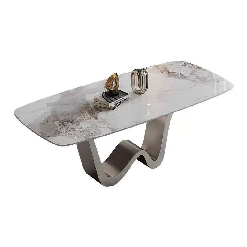 Nordic Style Dining Table Household Rectangular Italian Minimalist Unique Shape Design Modern Luxury Dining Table