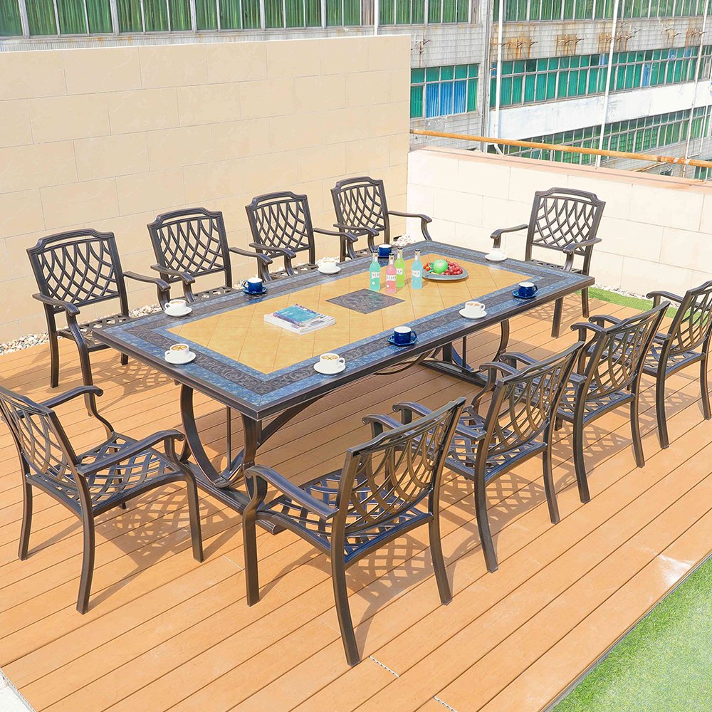 Modern outdoor patio furniture die casting aluminum furniture dining table garden furniture