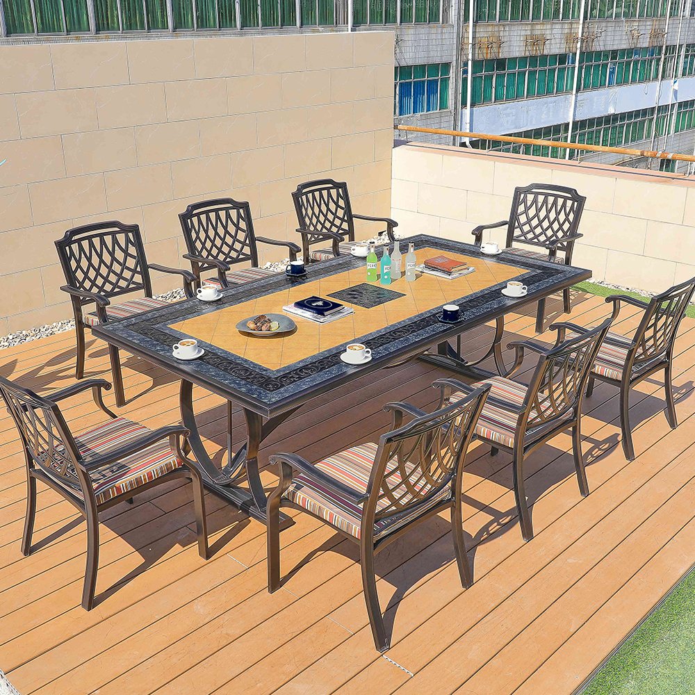 Modern outdoor patio furniture die casting aluminum furniture dining table garden furniture