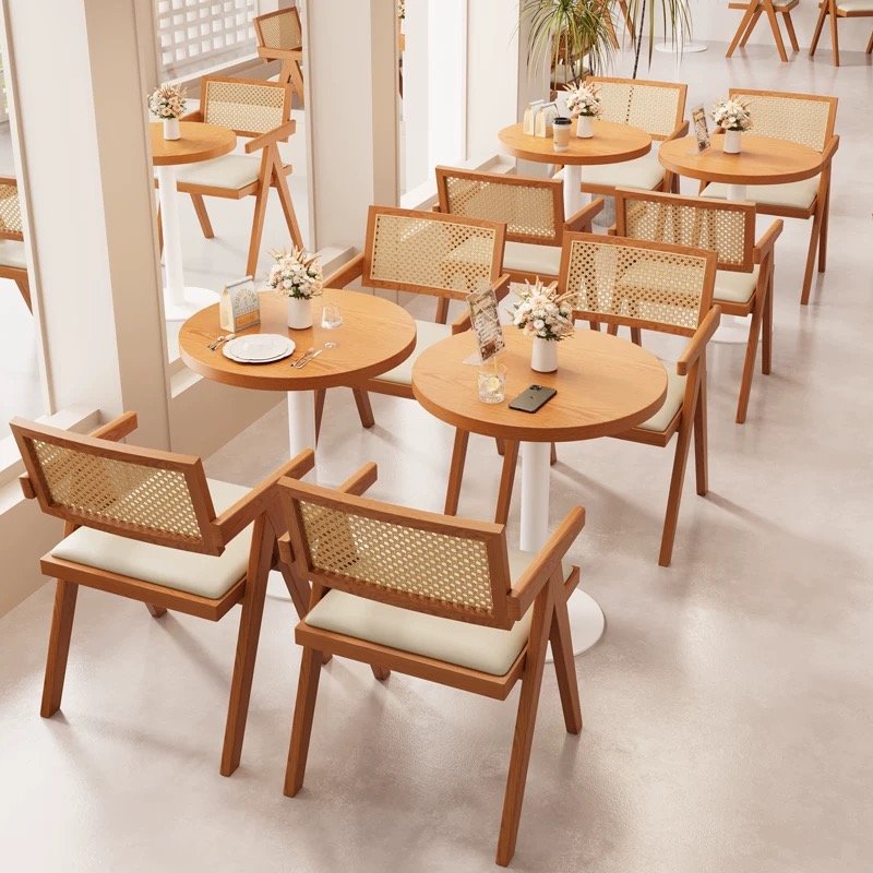 dessert sugar water coffee milk tea shop snack bar fusion restaurant furniture dining table chairs combined dining furniture