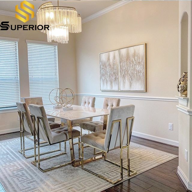 modern white marble dining table set 4 chairs dining room