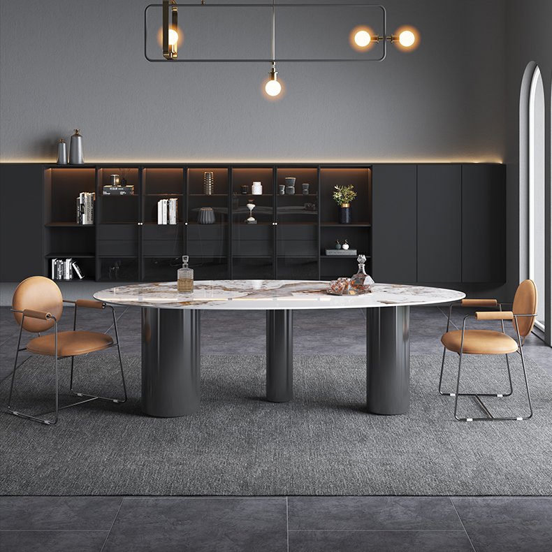 Newest royal Italian design contemporary sintered stone marble dining table for living room
