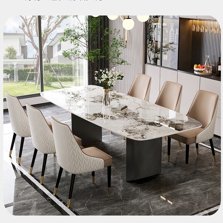 hot sale customization modern dining room set marble dining table and dining table set with 8 chairs