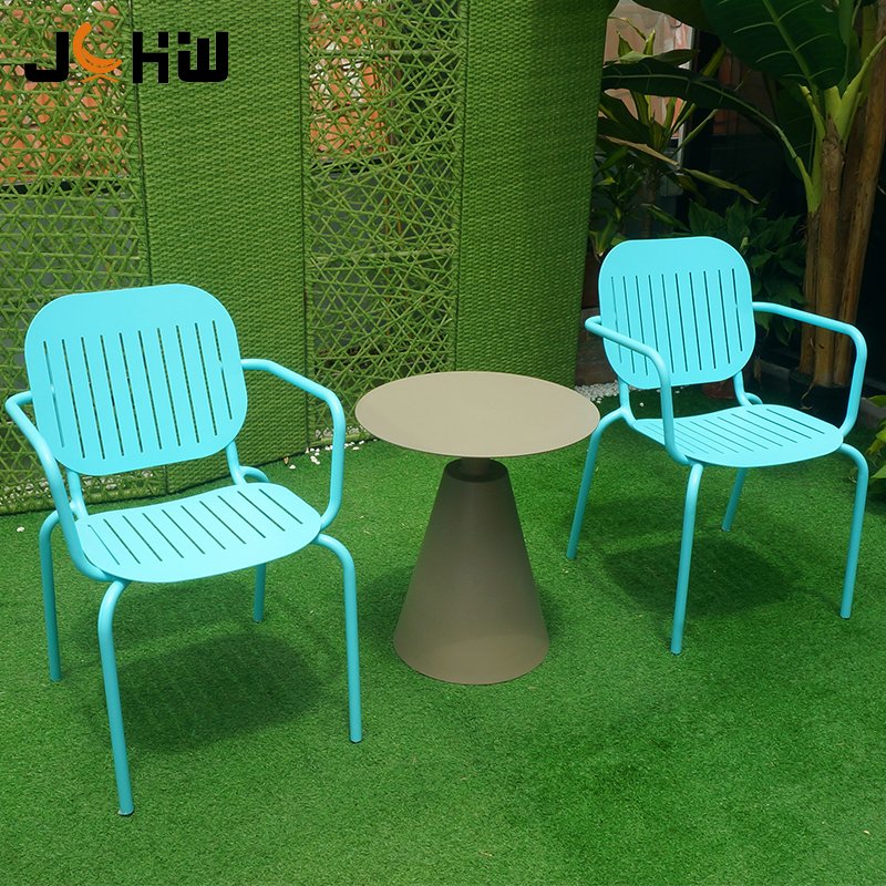Best selling garden furniture metal outdoor coffee bistro chair aluminum outside restaurant dining table set