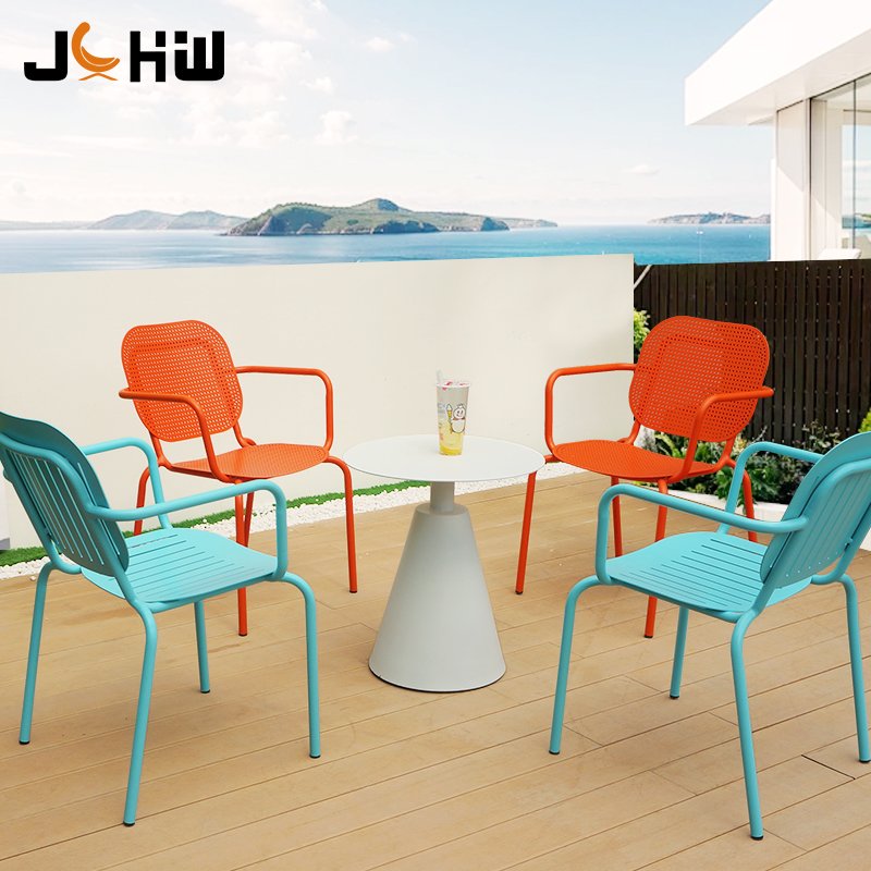 Best selling garden furniture metal outdoor coffee bistro chair aluminum outside restaurant dining table set