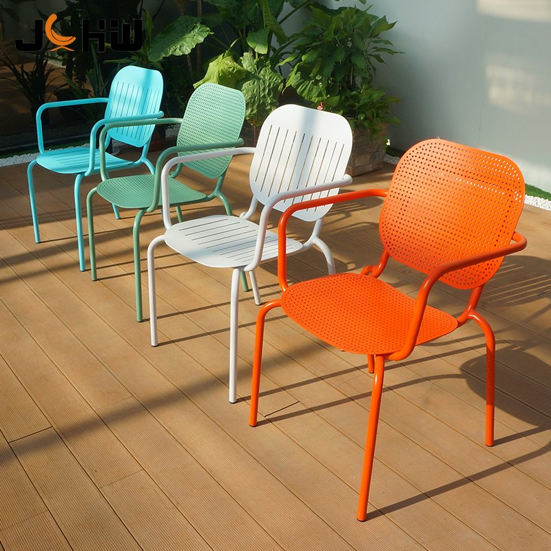 Best selling garden furniture metal outdoor coffee bistro chair aluminum outside restaurant dining table set