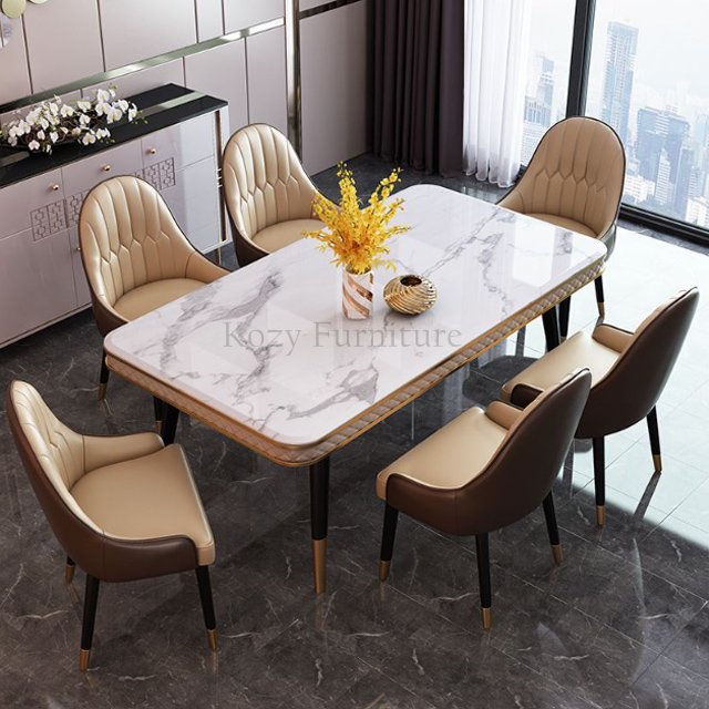 2023 Hot Sale Popular Hotel Dining Table with Sintered Stone Restaurant Table Hotel for Sale