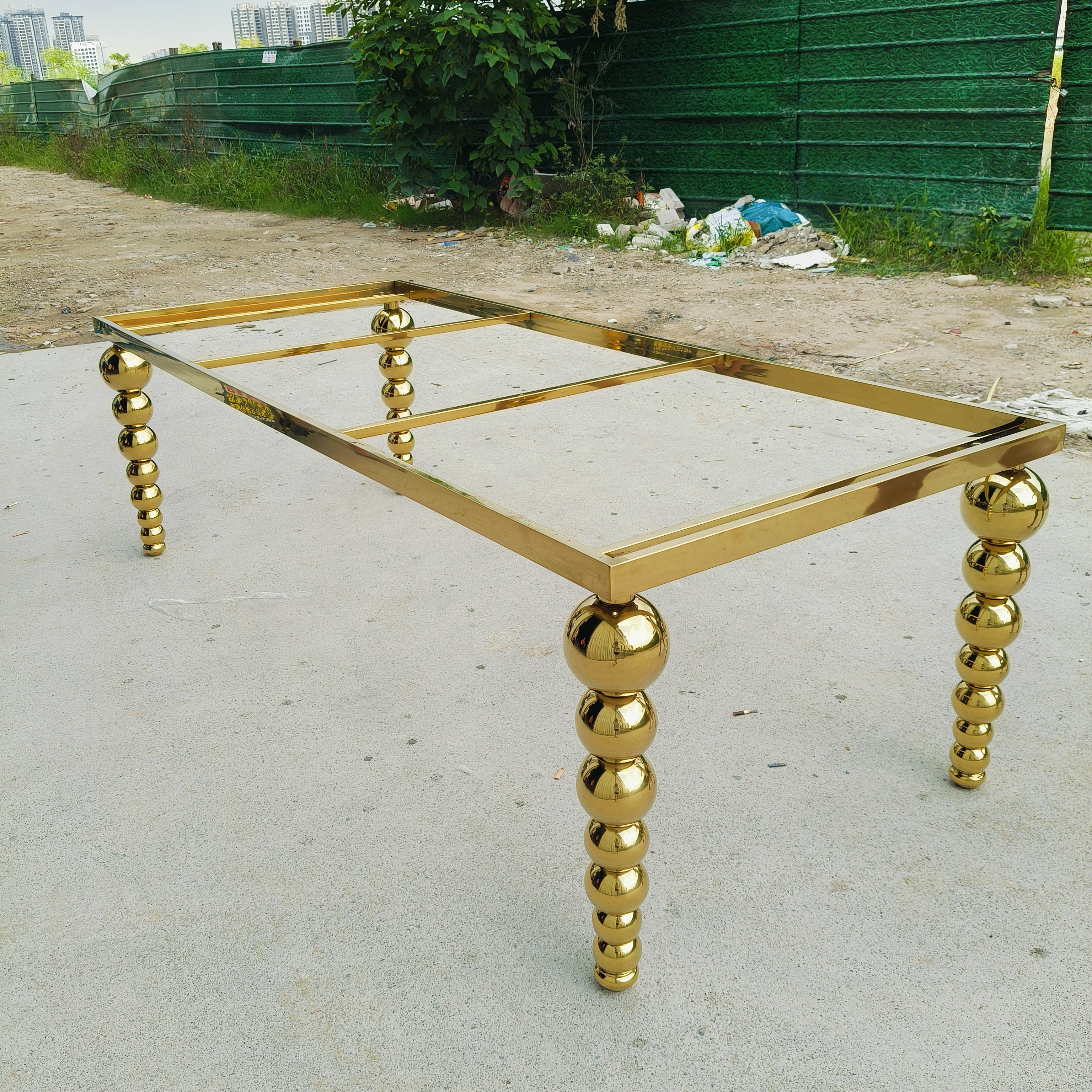 Luxury Rectangle tables and chairs for events Stainless Steel Wedding Dining Tables