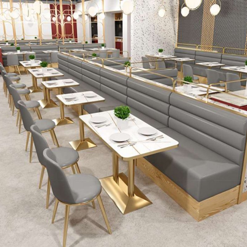 Modern Simple Wooden Furniture Set Coffee Shop Restaurant Booth Sofa and Dining Table for Hotel Leisure Kitchen Use