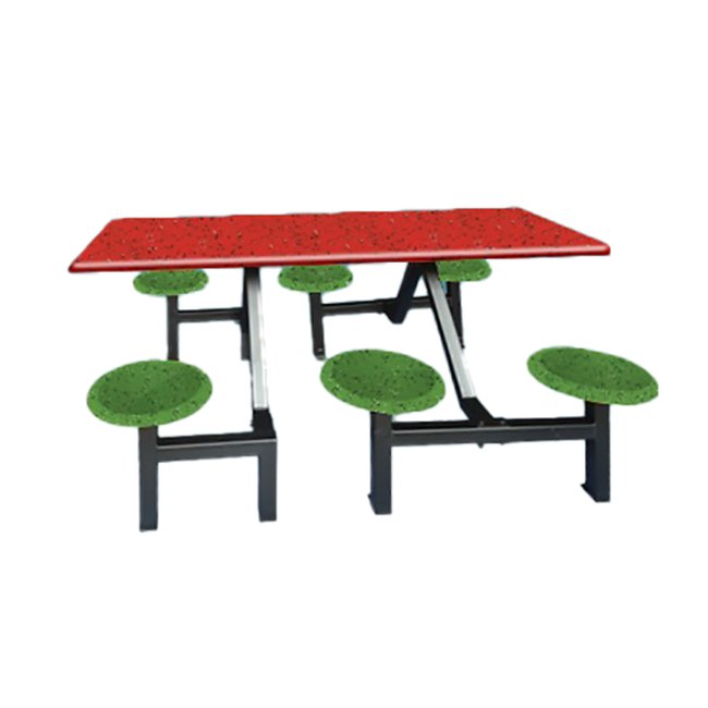 Convenient 6-Seater Canteen Table Set without Back Rest Cheaper Price Restaurant Dining Ocean Shipping Mode Logistic Available
