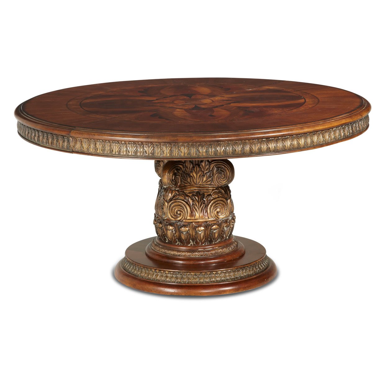 Popular High Quality Antique Round Dining Table Classic American Hand Craved Table Royal Wood Dining Room Furniture