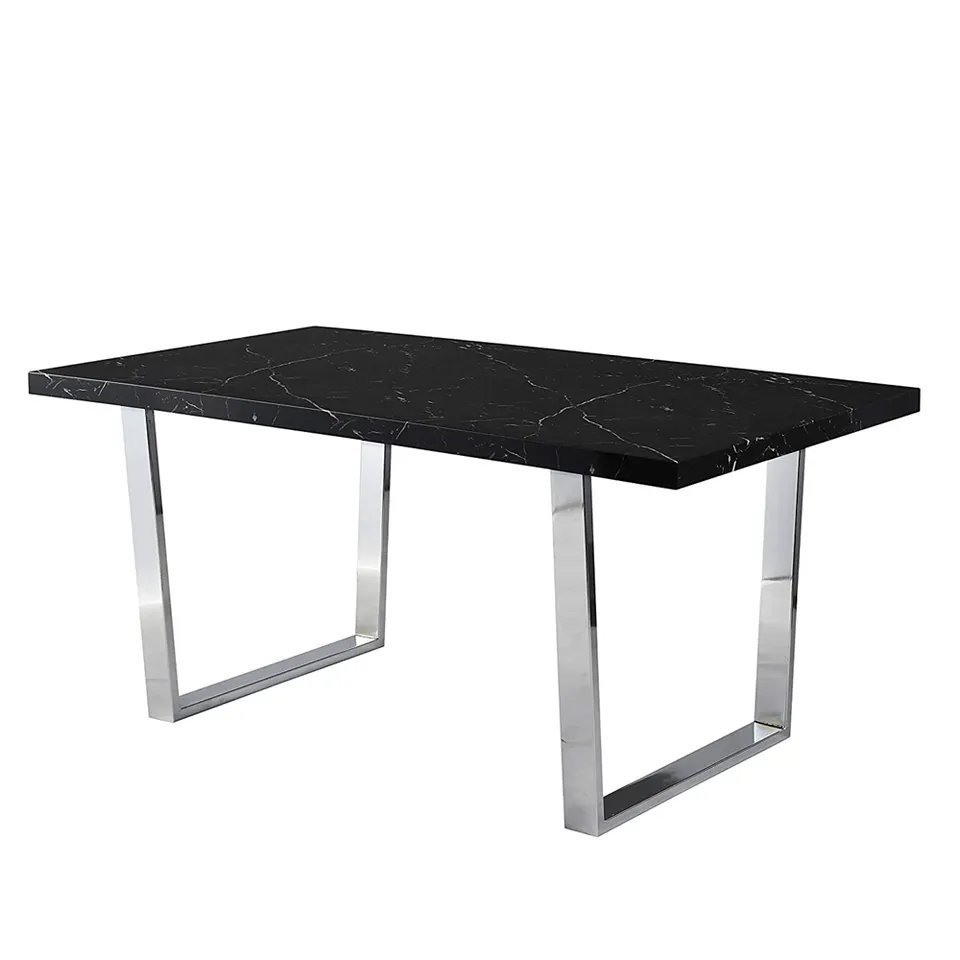 New style dining table set 4 seater blue velvet fabric chairs kitchen furniture contemporary MDF dining table sets