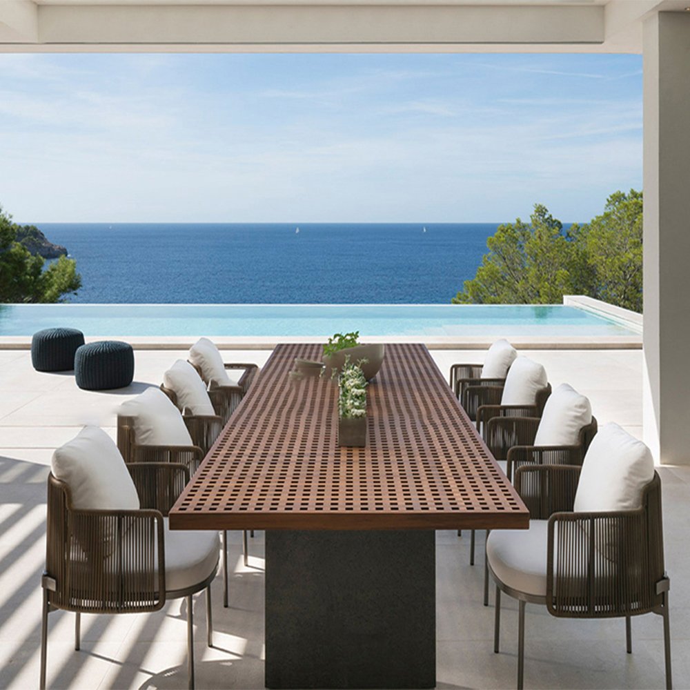 8-Piece Outdoor Dining Set Aluminum Patio Dining Table and Chairs Plastic Outdoor Furniture