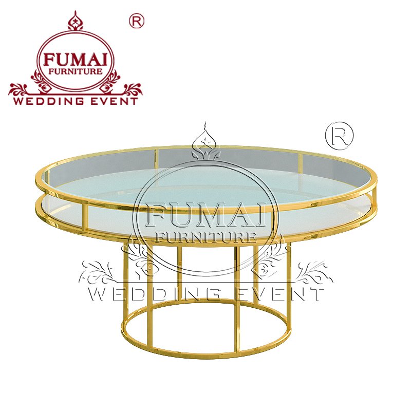 Luxury Restaurant Furniture Set Dining Room 8 Chairs Round Glass Dining Tables