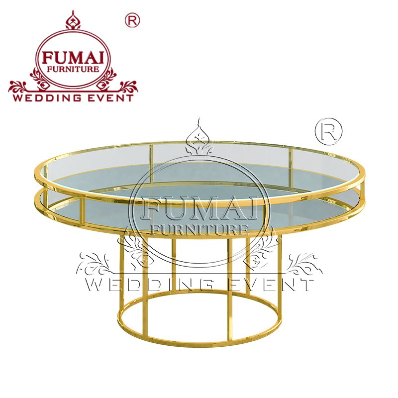 Luxury Restaurant Furniture Set Dining Room 8 Chairs Round Glass Dining Tables