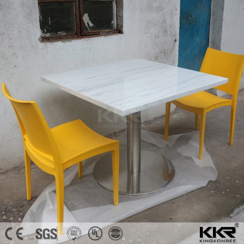Customized artificial stone restaurant fast food dining tables for sale