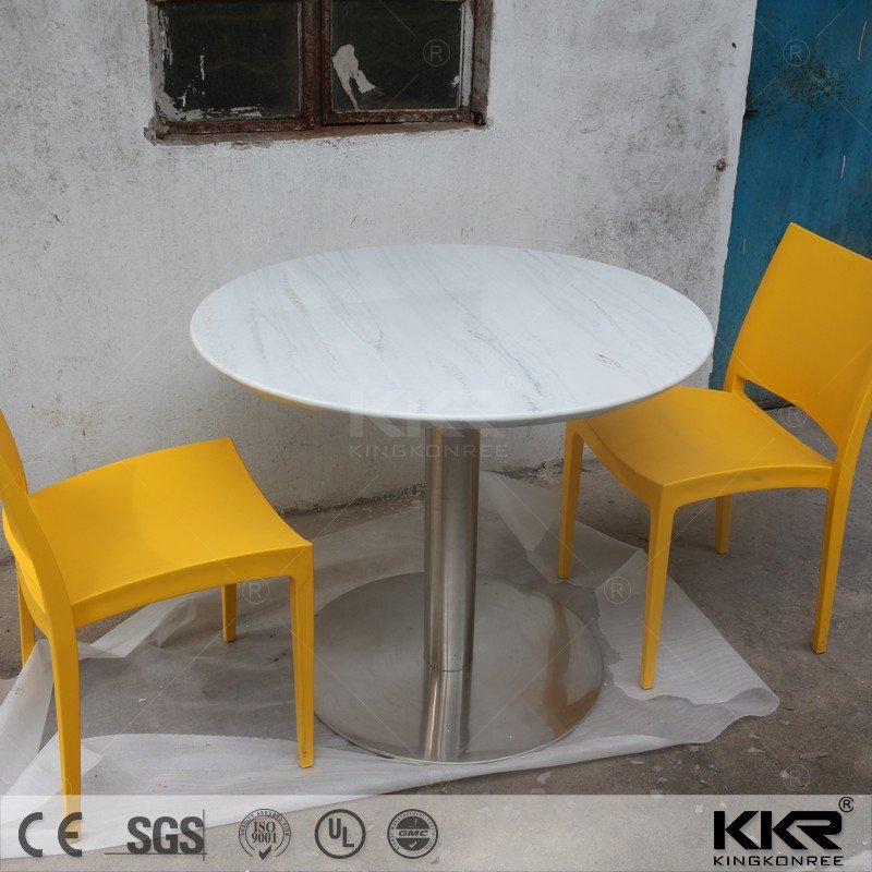Customized artificial stone restaurant fast food dining tables for sale
