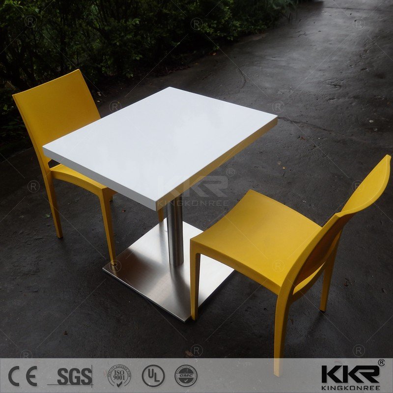 Customized artificial stone restaurant fast food dining tables for sale