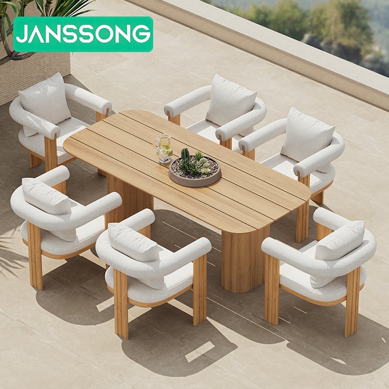 Garden Furniture Garden Table and Chairs Luxury Teak Wood Outdoor Dining Tables Resort Outdoor Table Hotel Outdoor Dining Set