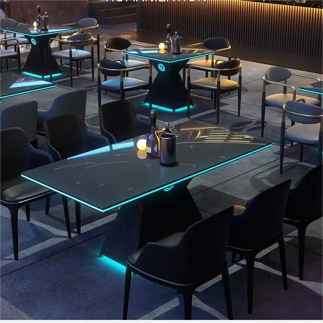 Led Luminous Bar Tables Lounge Restaurant Bar Glowing Table for Night Club