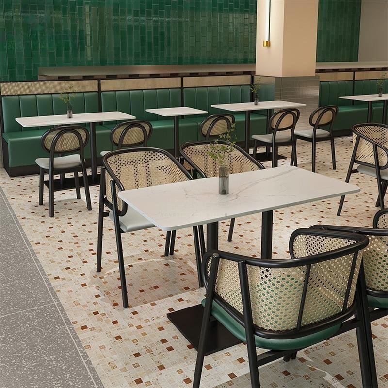 Successor 2024 New Metal Base Long dining table Commercial Restaurant Thickened Slate dining table