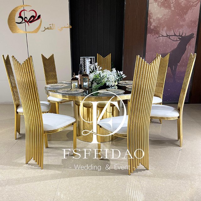 Modern Design Hotel Wedding Event Column Base Round Dining Table