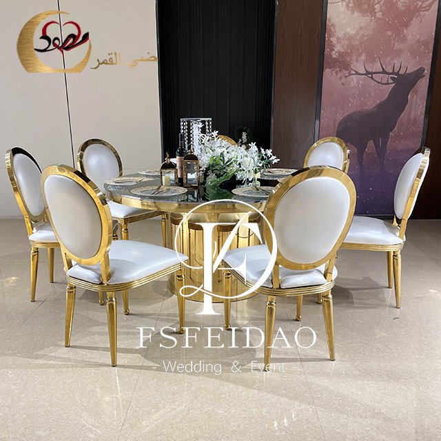 Modern Design Hotel Wedding Event Column Base Round Dining Table