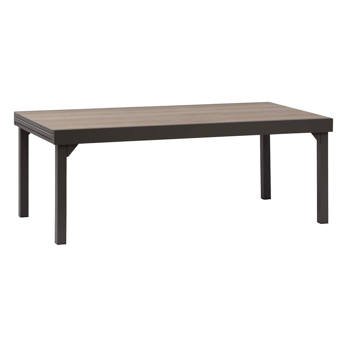 YASN Outdoor Teak Top Furniture Table Extendable Rectangular Table Dining Tables