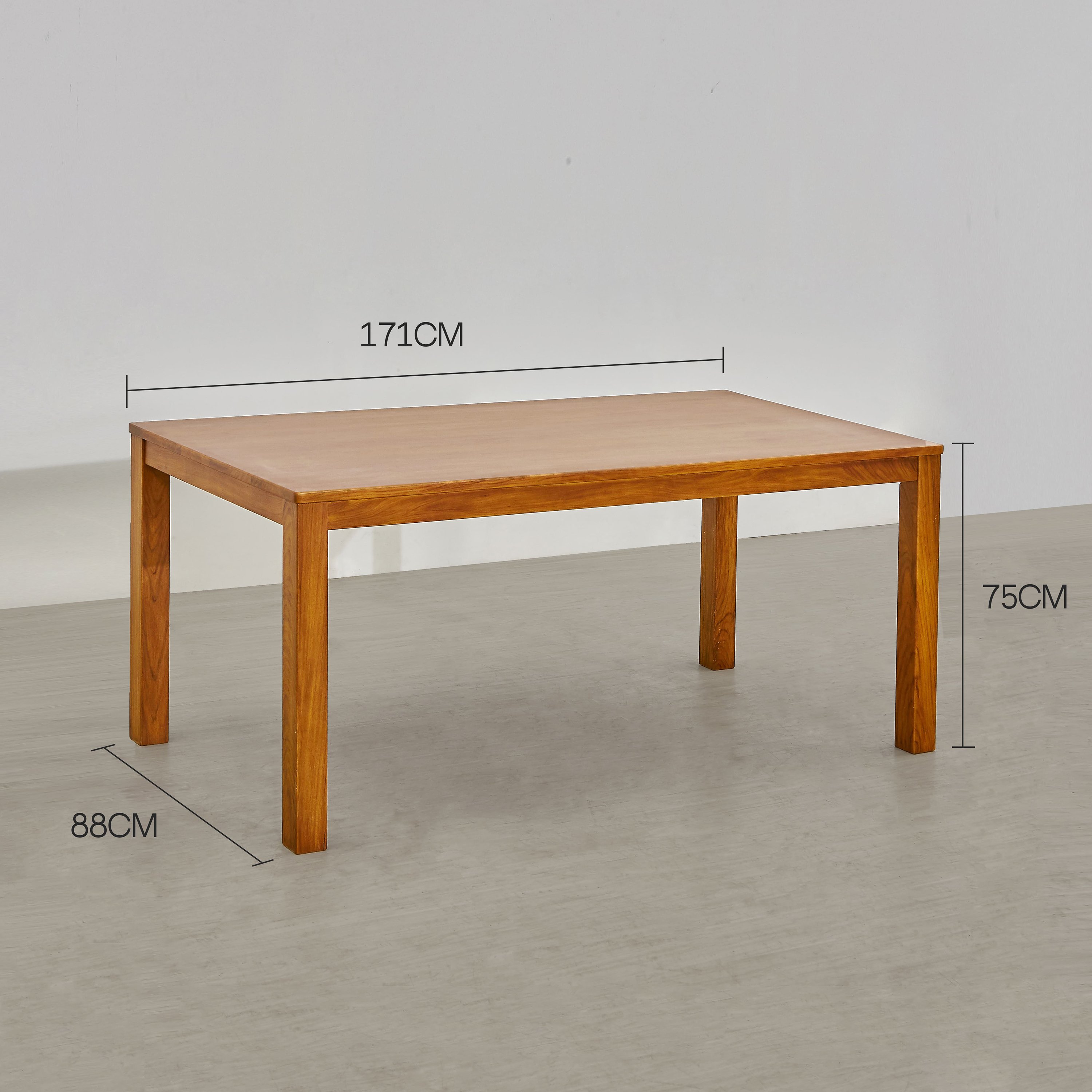 Simple Classic Style Teak Wood Dining Table with 171cm Length for Restaurant and Dining Room